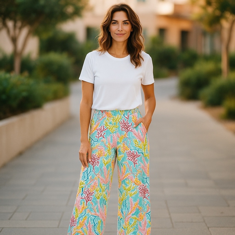 Lolly Wolly Doodle Wide Leg Pants size S